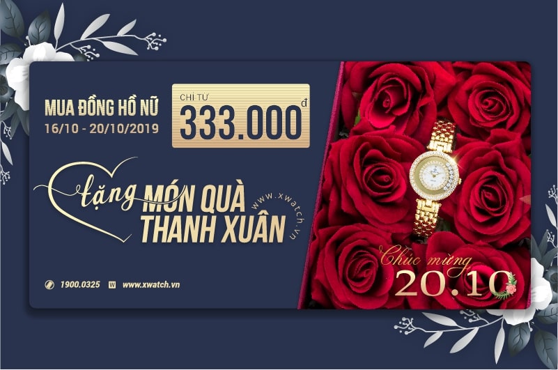 [HOT 20/10] MUA ĐỒNG HỒ NỮ CHỈ TỪ 333K - TẶNG MÓN QUÀ THANH XUÂN