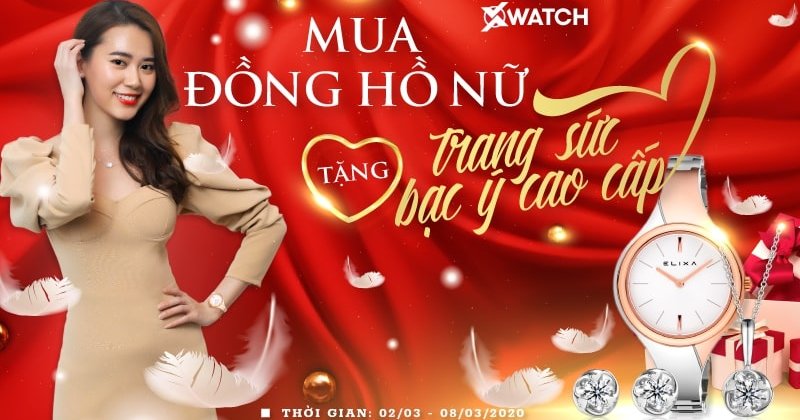 WOW! 8/3 MUA ĐỒNG HỒ NỮ - TẶNG TRANG SỨC BẠC Ý CAO CẤP