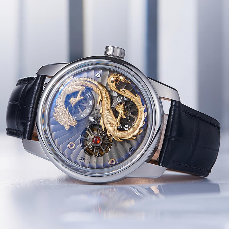 Đồng hồ OBLVLO Rồng vàng mặt trắng