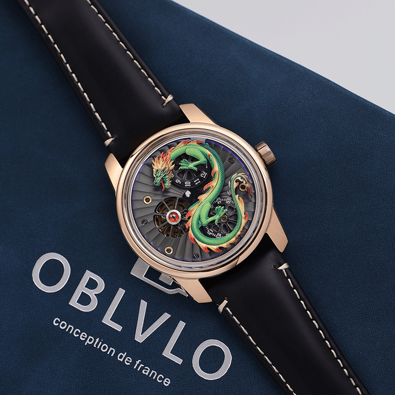 Đồng hồ OBLVLO Rồng Xanh Phong Thủy