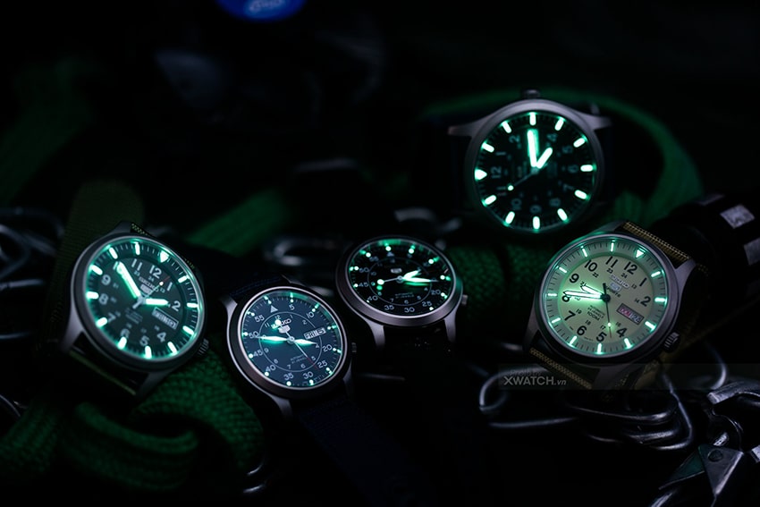 Dạ quang Seiko 5 Quân đội
