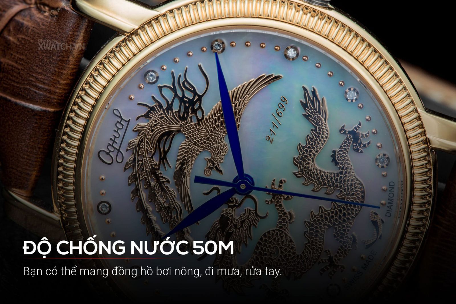 Đồng hồ Ogival OG358.66AGR-GL Long Phụng