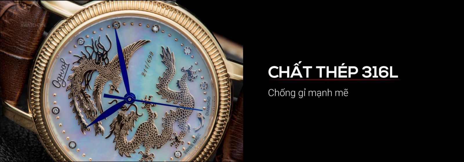 Đồng hồ Ogival OG358.66AGR-GL Long Phụng