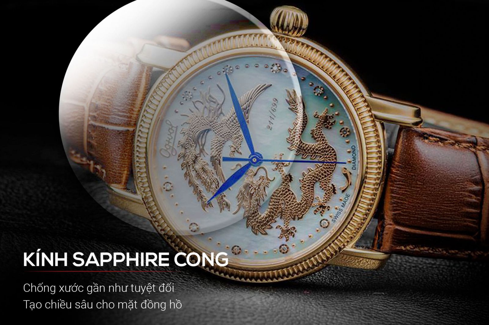 Đồng hồ Ogival OG358.66AGR-GL Long Phụng