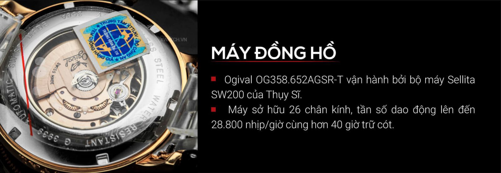 Ogival OG358.652AGSR-T Lưỡng Long Chầu Nguyệt