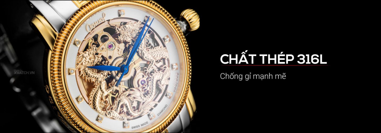 Ogival OG358.652AGSR-T Lưỡng Long Chầu Nguyệt