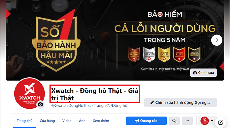 Xwatch đổi tên Fanpage Facebook