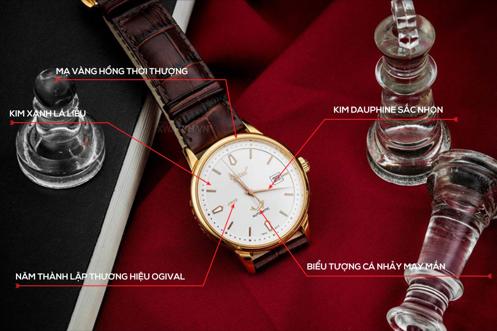 Đồng hồ Ogival OG1929-24AGR-GL-T