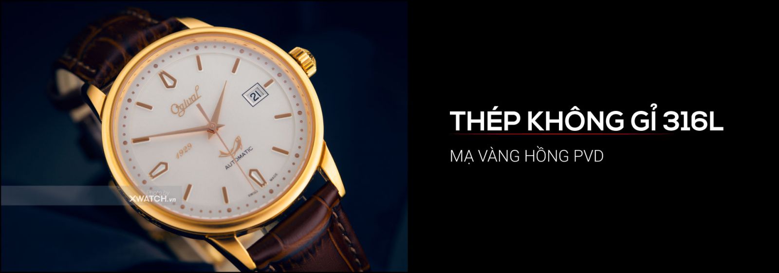 Đồng hồ Ogival OG1929-24AGR-GL-T