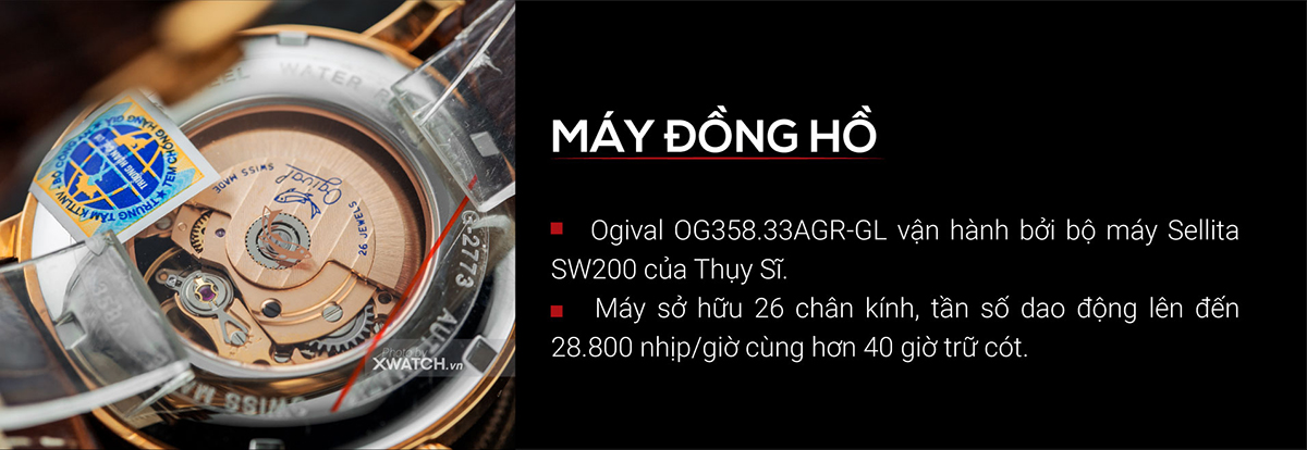 Đồng hồ Ogival OG358.33AGR-GL