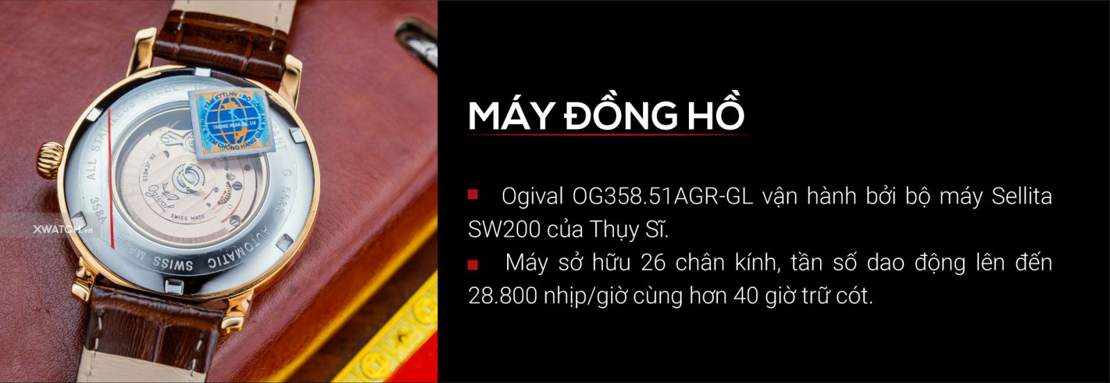 Đồng hồ Ogival OG358.51AGR-GL