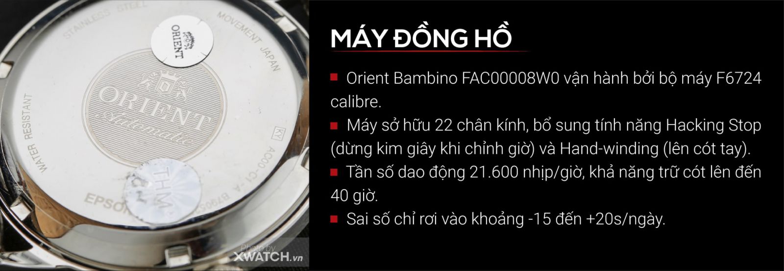 Đồng hồ Orient Bambino FAC00008W0
