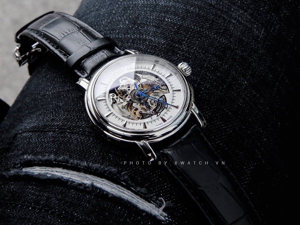 Đồng hồ Ogival cá nhảy dây da