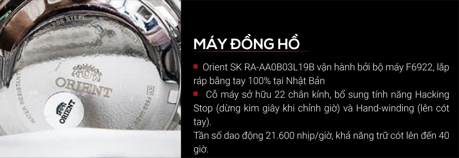 Đồng hồ Orient SK RA-AA0B03L19B