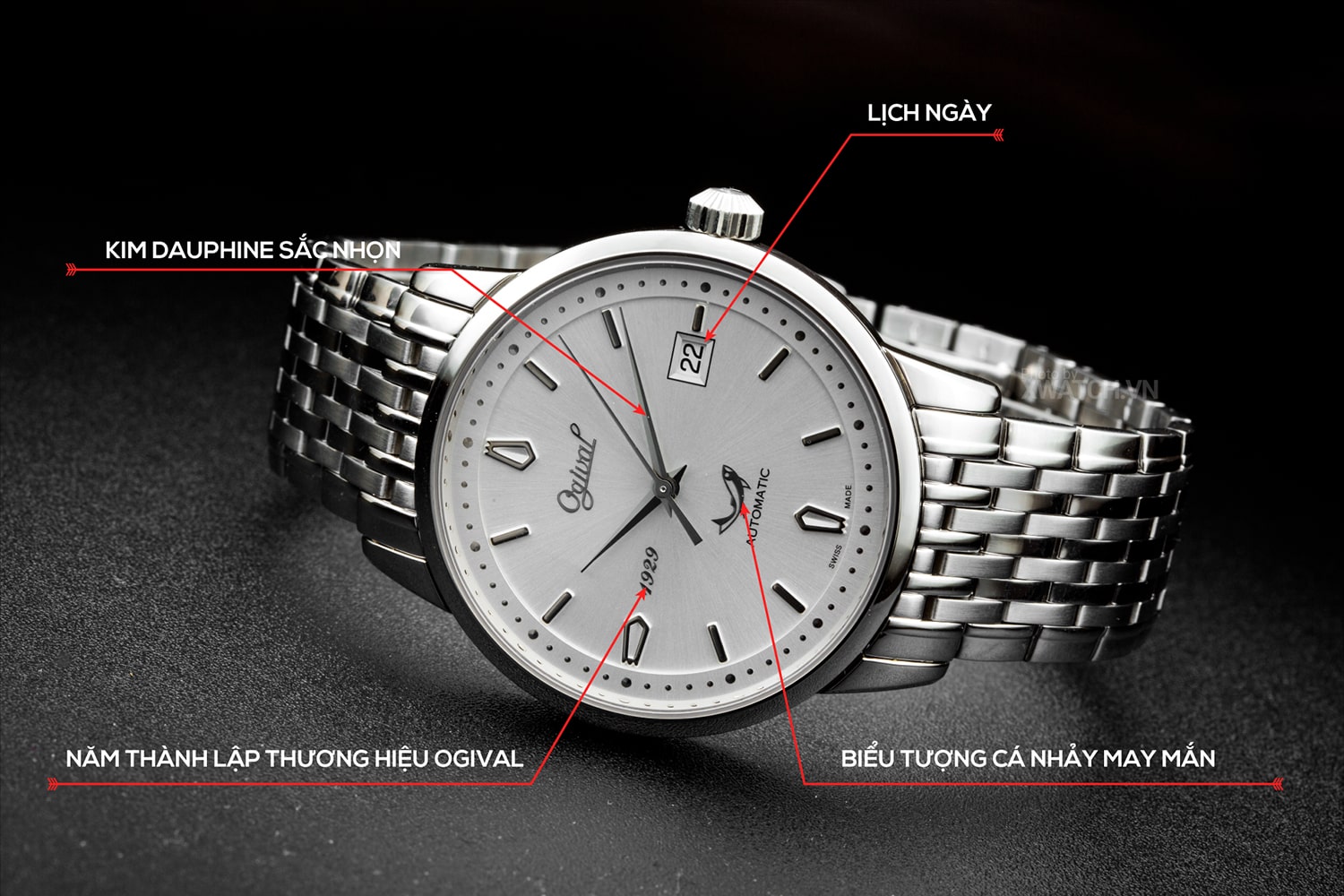 Đồng hồ Ogival OG1929-24AGS-T