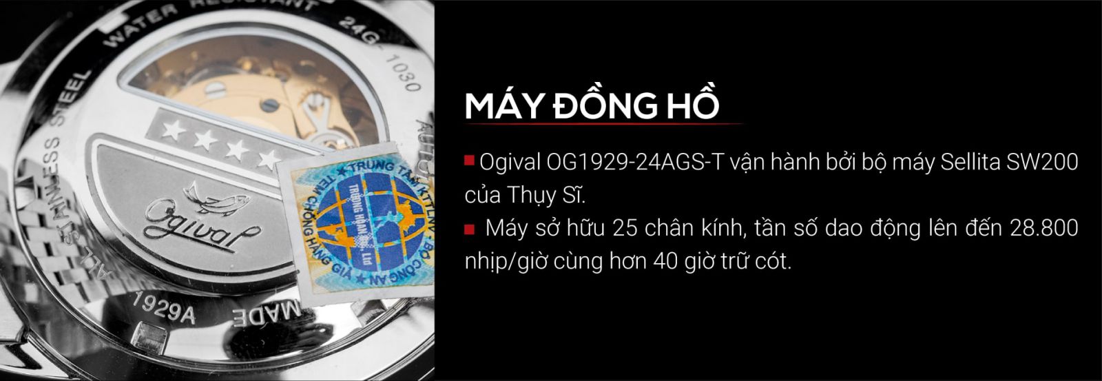 Đồng hồ Ogival OG1929-24AGS-T