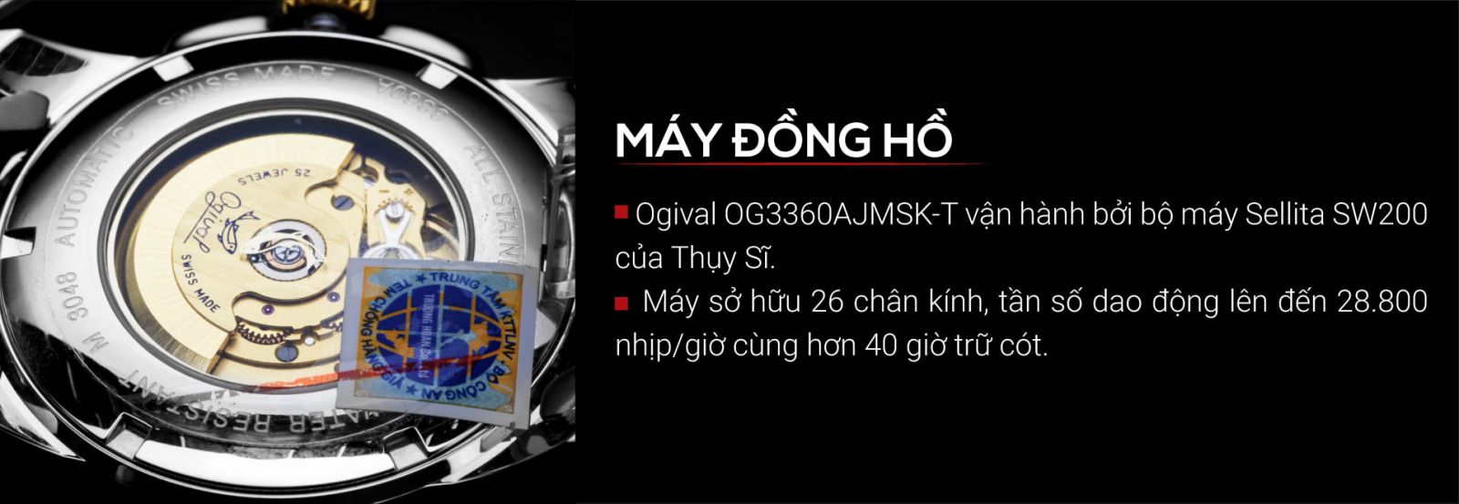 Đồng hồ Ogival OG3360AJMSK-T