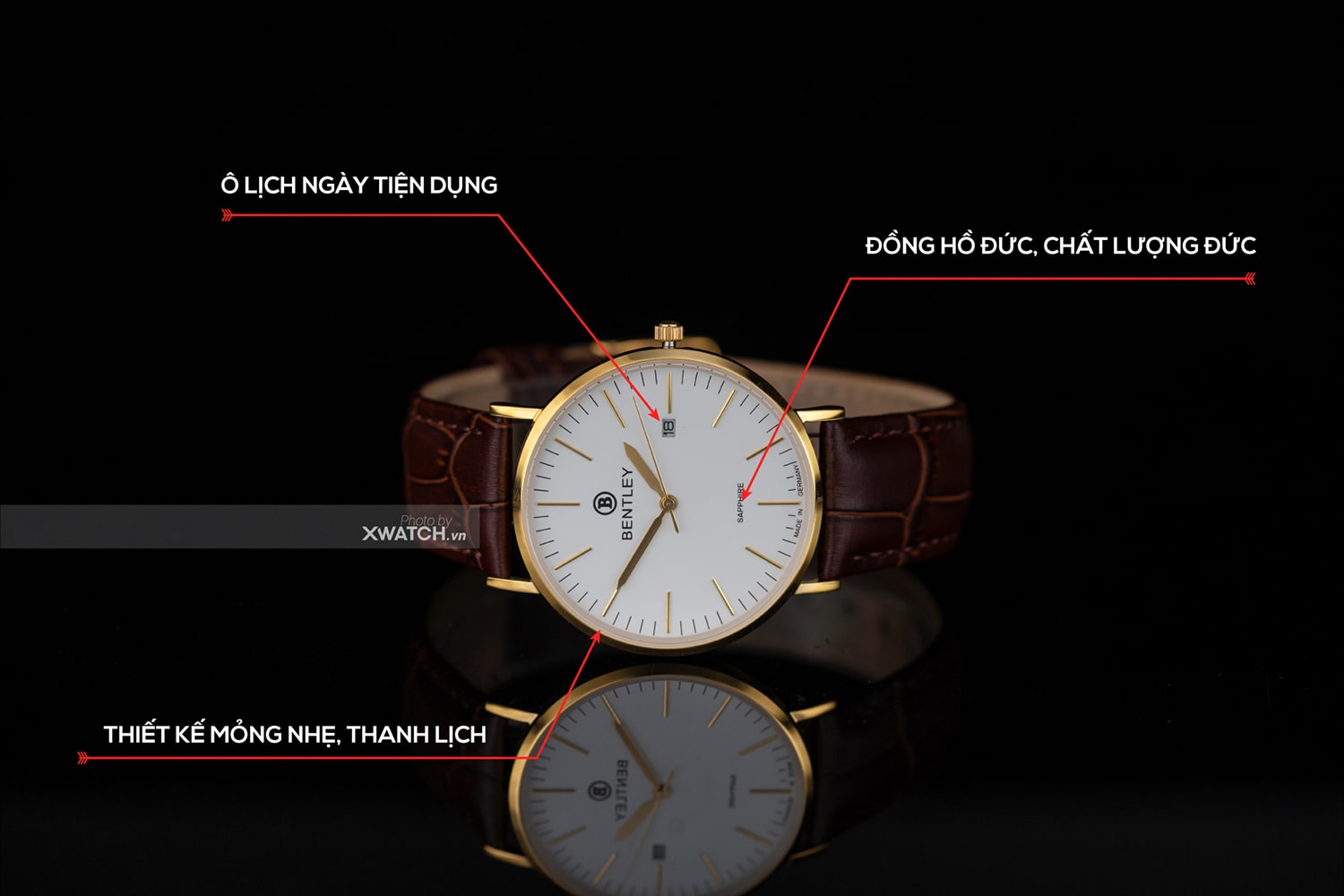 Đồng hồ Bentley BL1805-20BKWD-MK-GL-T