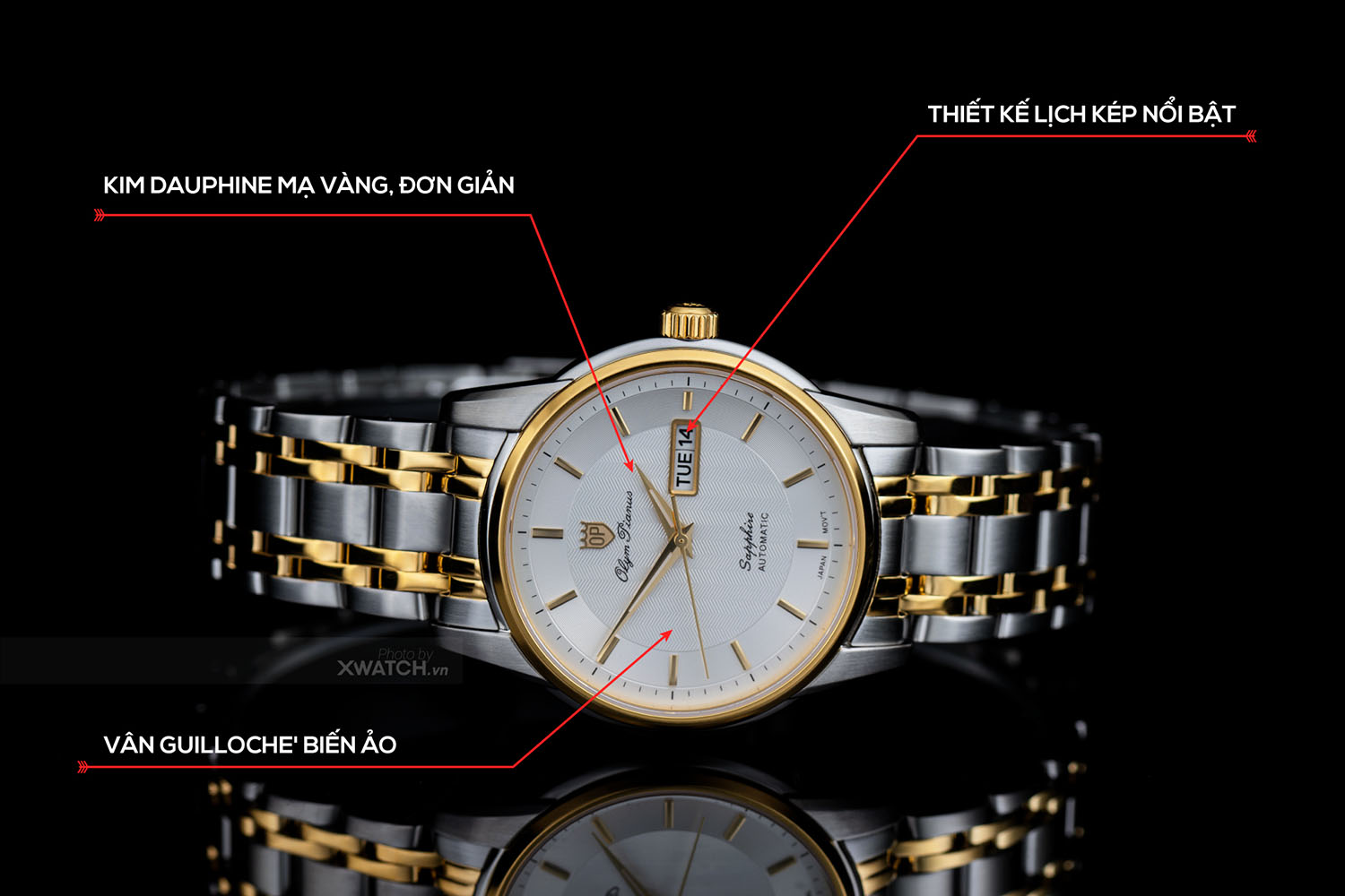 Đồng hồ Olym Pianus OP990-16AMSK-T