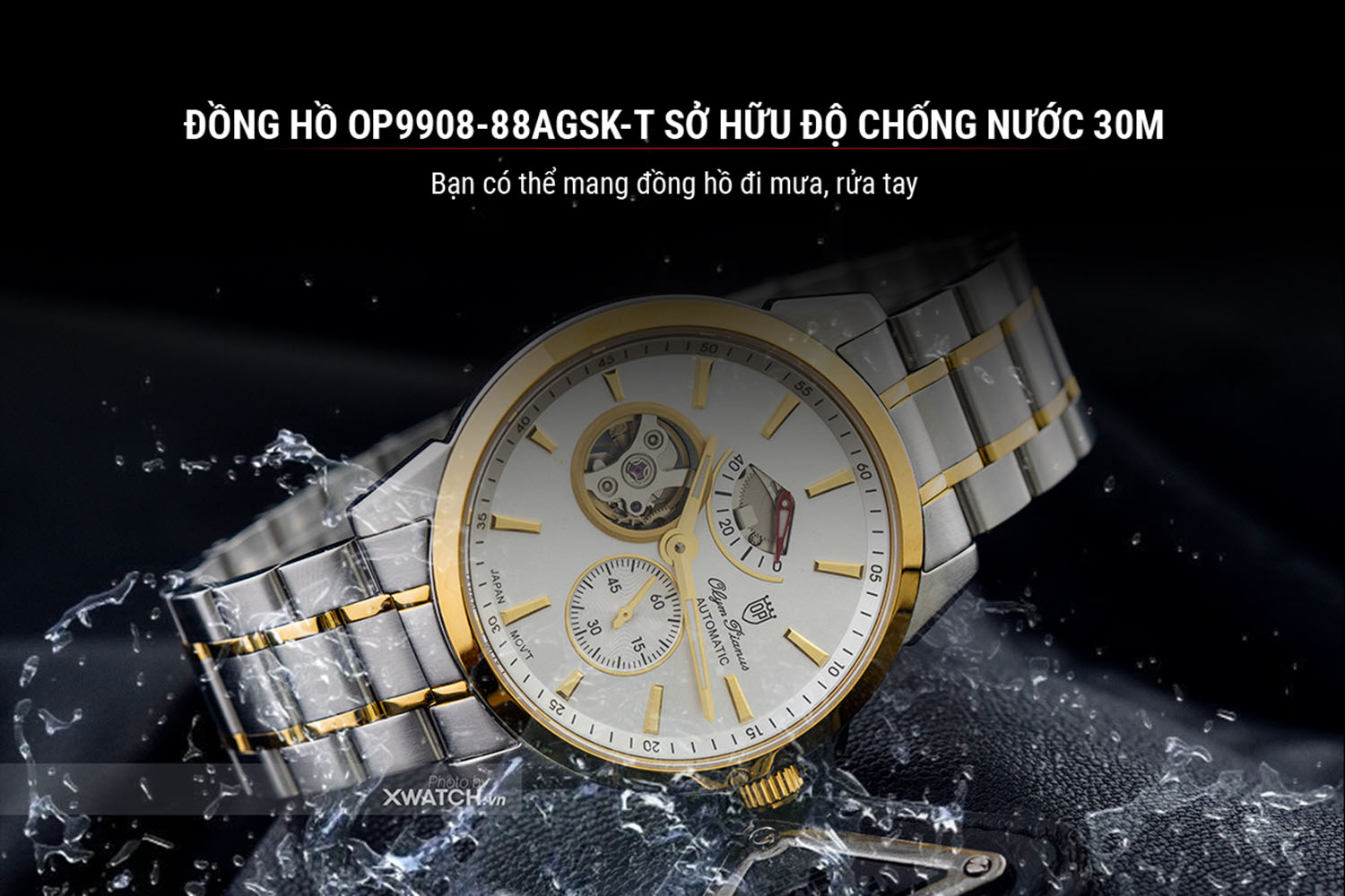 Đồng hồ Olym Pianus OP9908-88AGSK-T