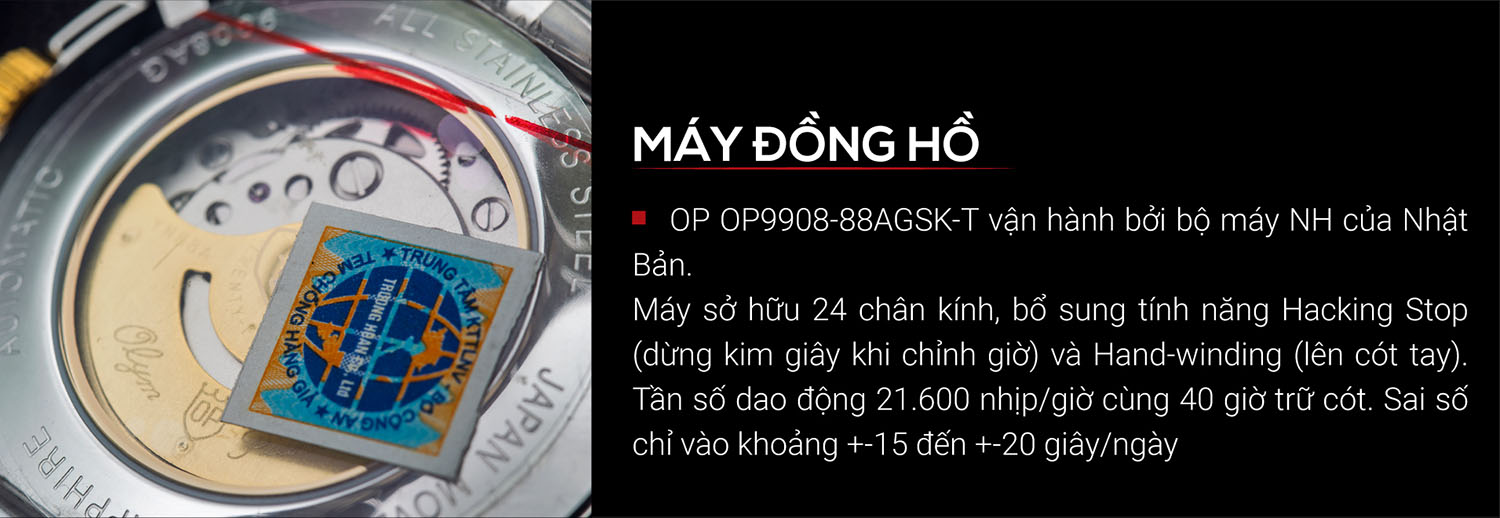 Đồng hồ Olym Pianus OP9908-88AGSK-T