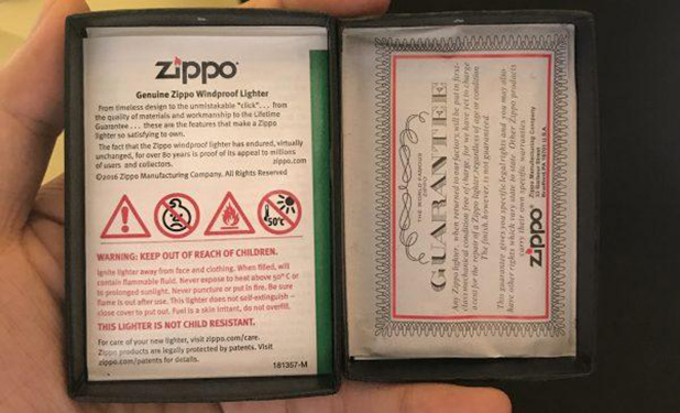 Cách phân biệt bật lửa Zippo chính hãng