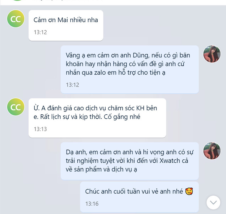 Khách hàng Xwatch đóng góp ý kiến