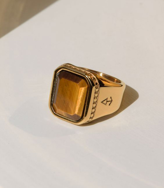Nhẫn peridot nam họa tiết rồng đính đá vàng 10k - Phong Thủy An Nhiên