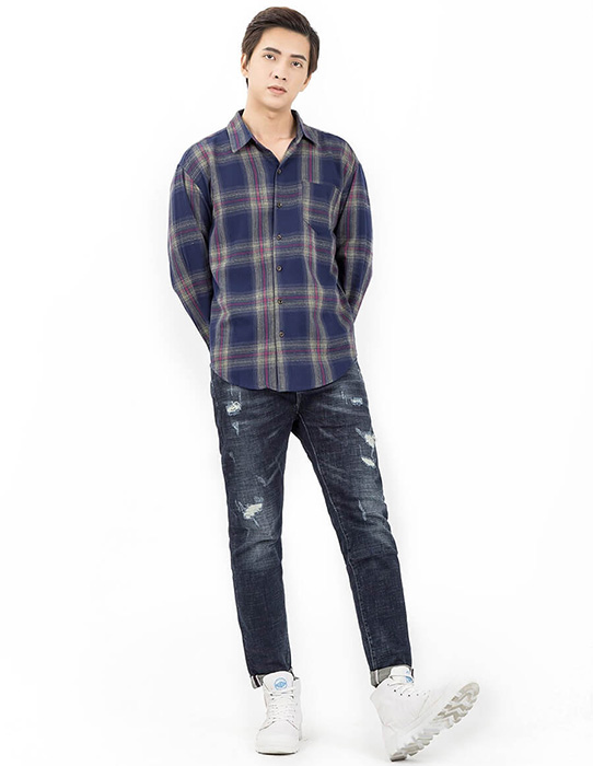 Phối áo sơ mi flannel nam phong cách thanh lịch