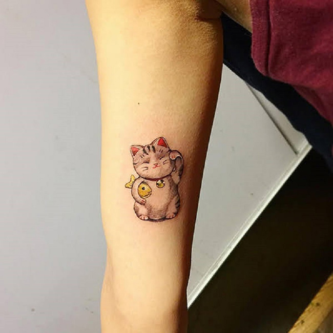 199 mẫu hình xăm mèo thần tài may mắn cực chất  Kitty tattoos Hình xăm mèo  Hình xăm