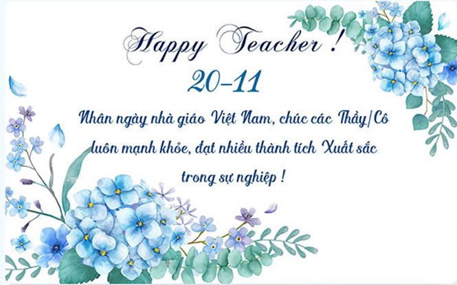 Thiệp chúc mừng ngày nhà giáo xinh