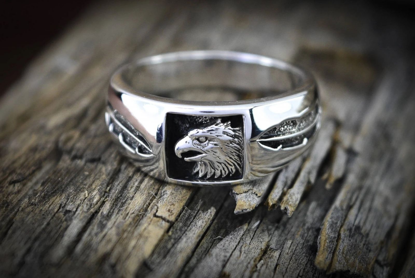 Nhẫn bạc nam hình chim đại bàng