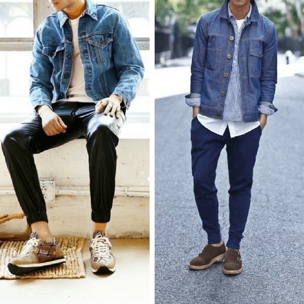 Phối quần jogger với áo bò