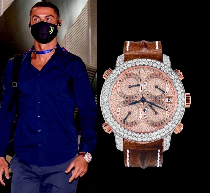 Ronaldo sở hữu chiếc đồng hồ Jacob & Co. H24 phiên bản giới hạn làm từ vàng hồng 18k 