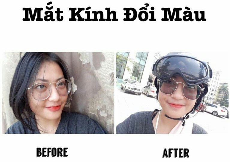 Mắt kính cận đổi màu phù hợp với nhiều điều kiện ánh sáng