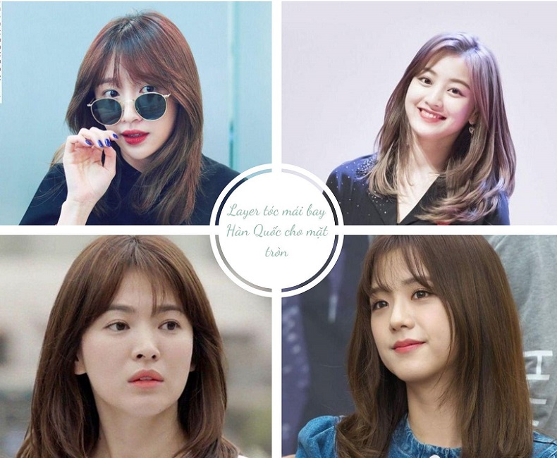Kiểu tóc layer mái bay Hàn Quốc cho người mặt tròn