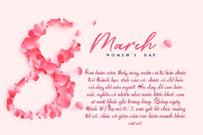 Thiệp chúc mừng ngày 8/3