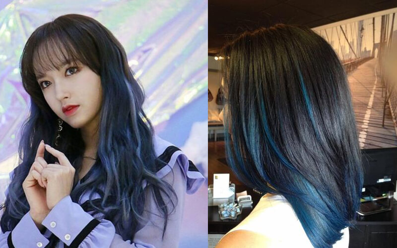 Nhuộm tóc màu xanh dương đen có cần tẩy không?