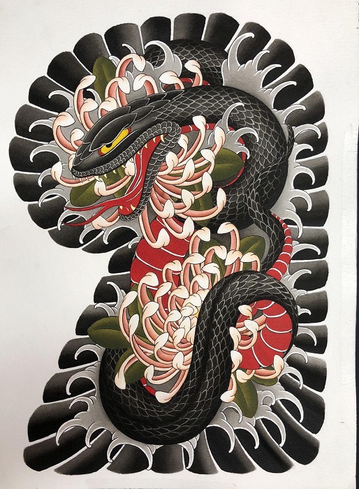 50+ hình xăm rắn Nhật cổ đẹp và sâu lắng nhất hiện nay