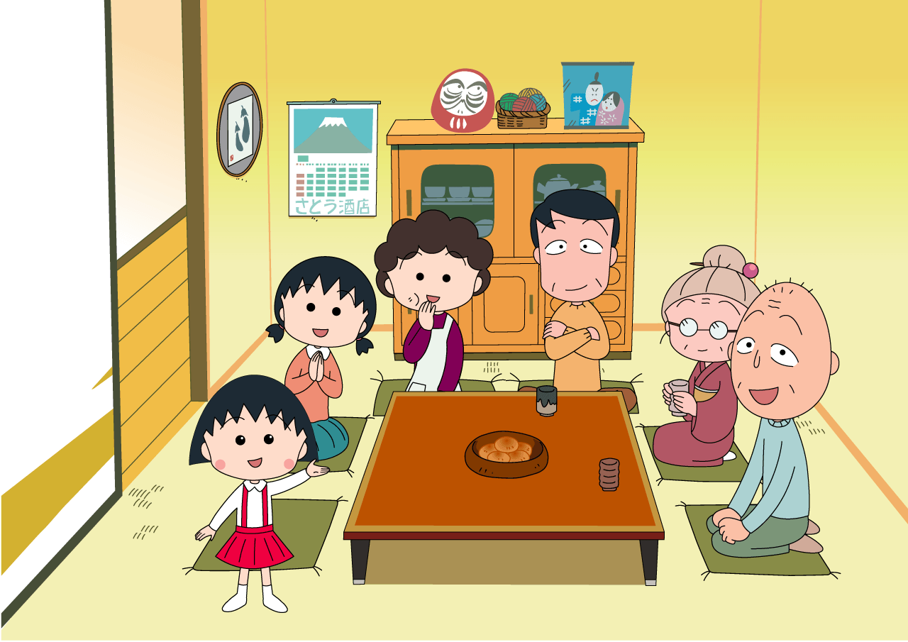 Hình anime gia đình Nhóc Maruko