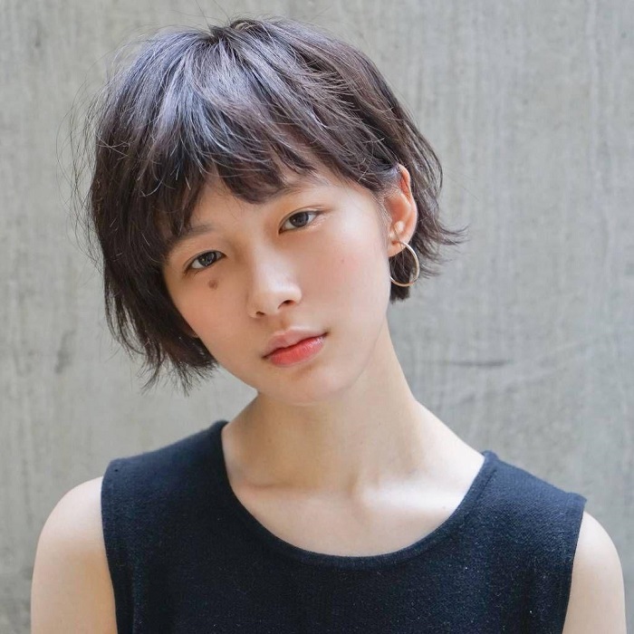 Kiểu tóc tém Nhật cho nữ mặt dài