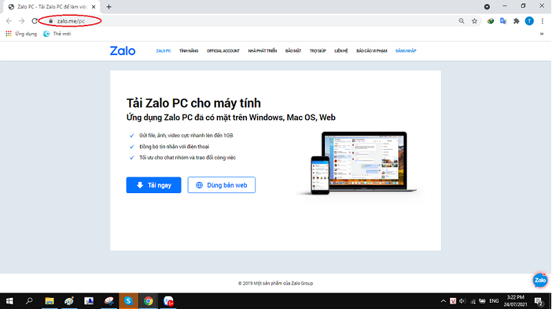 Cách tải Zalo về máy tính hệ điều hành Windows và Mac OS