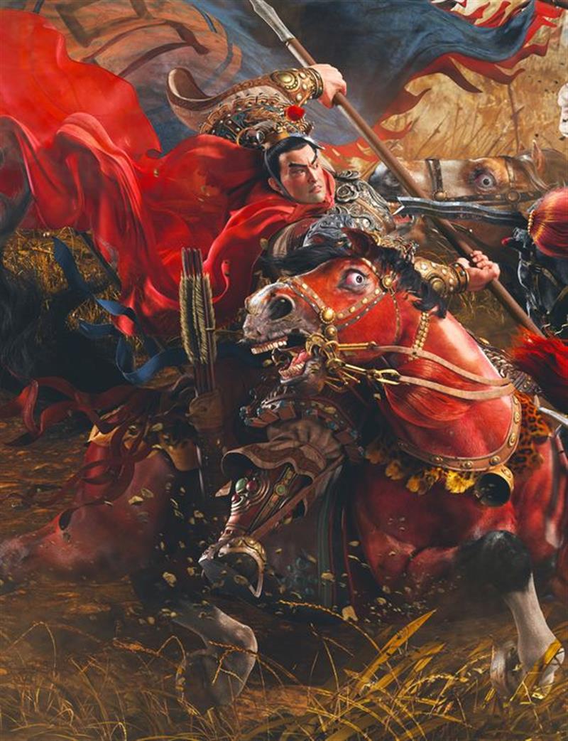 Hình xăm Lữ Bố ra trận cùng kị mã