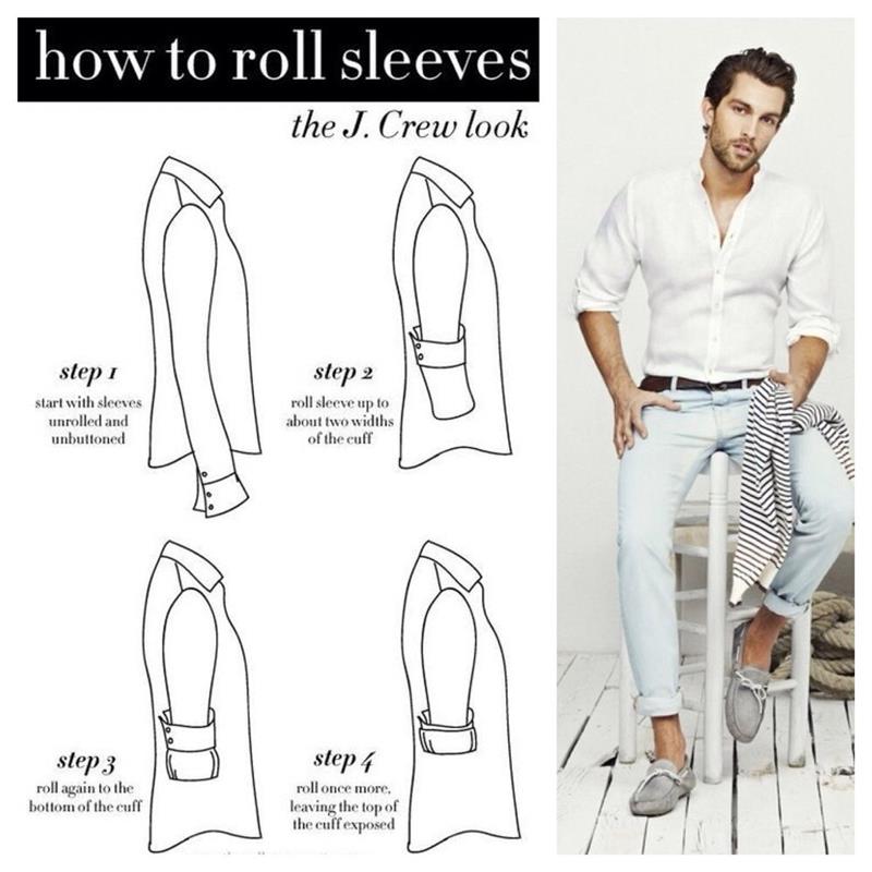 Cách xắn tay áo sơ mi nam kiểu J.Crew