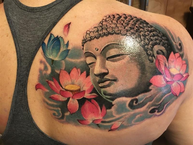 Hình xăm hoa sen Nhật cổ