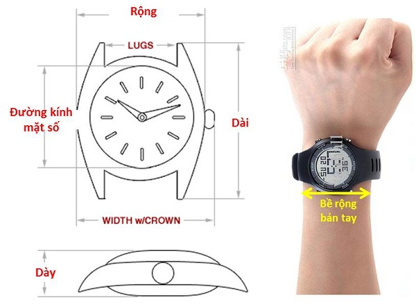 Cách chọn Size mặt đồng hồ phù hợp với cổ tay