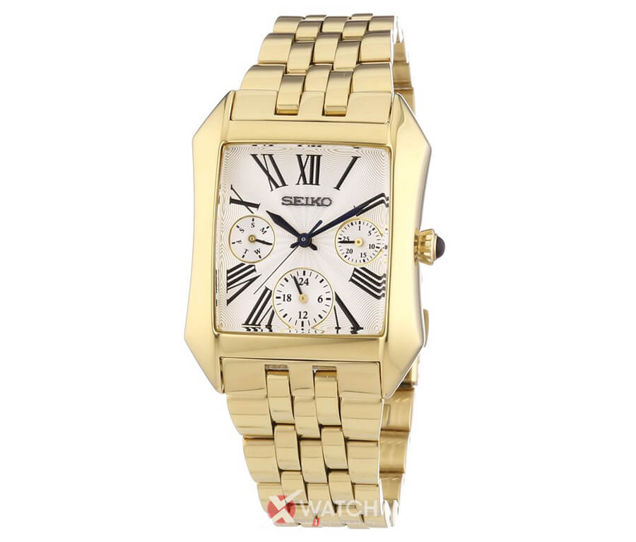 Đồng hồ Seiko màu vàng mặt vuông SKY736P1 dong ho Seiko mau vang SKY736P1