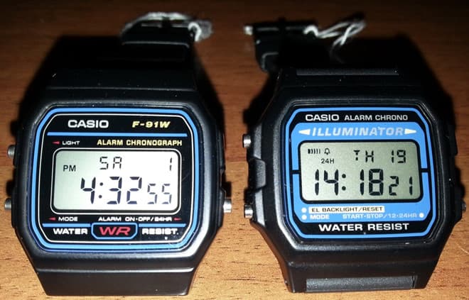 đồng hồ đeo tay có báo thức casio F91