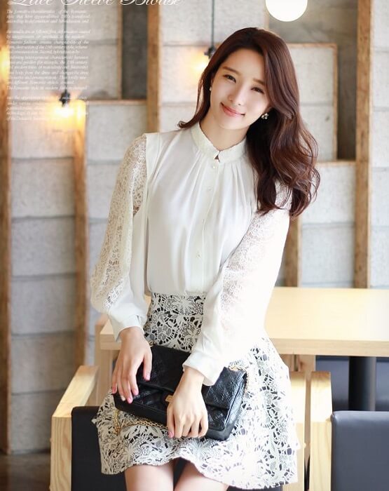 ao so mi nu han quoc phoi ren ao so mi nu han quoc phoi ren