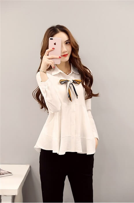 ao so mi nu han quoc dang xoe ao so mi nu han quoc dang xoe